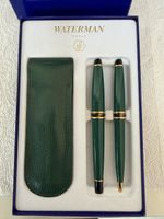Set stylos Waterman Paris, vert et doré, avec étui 