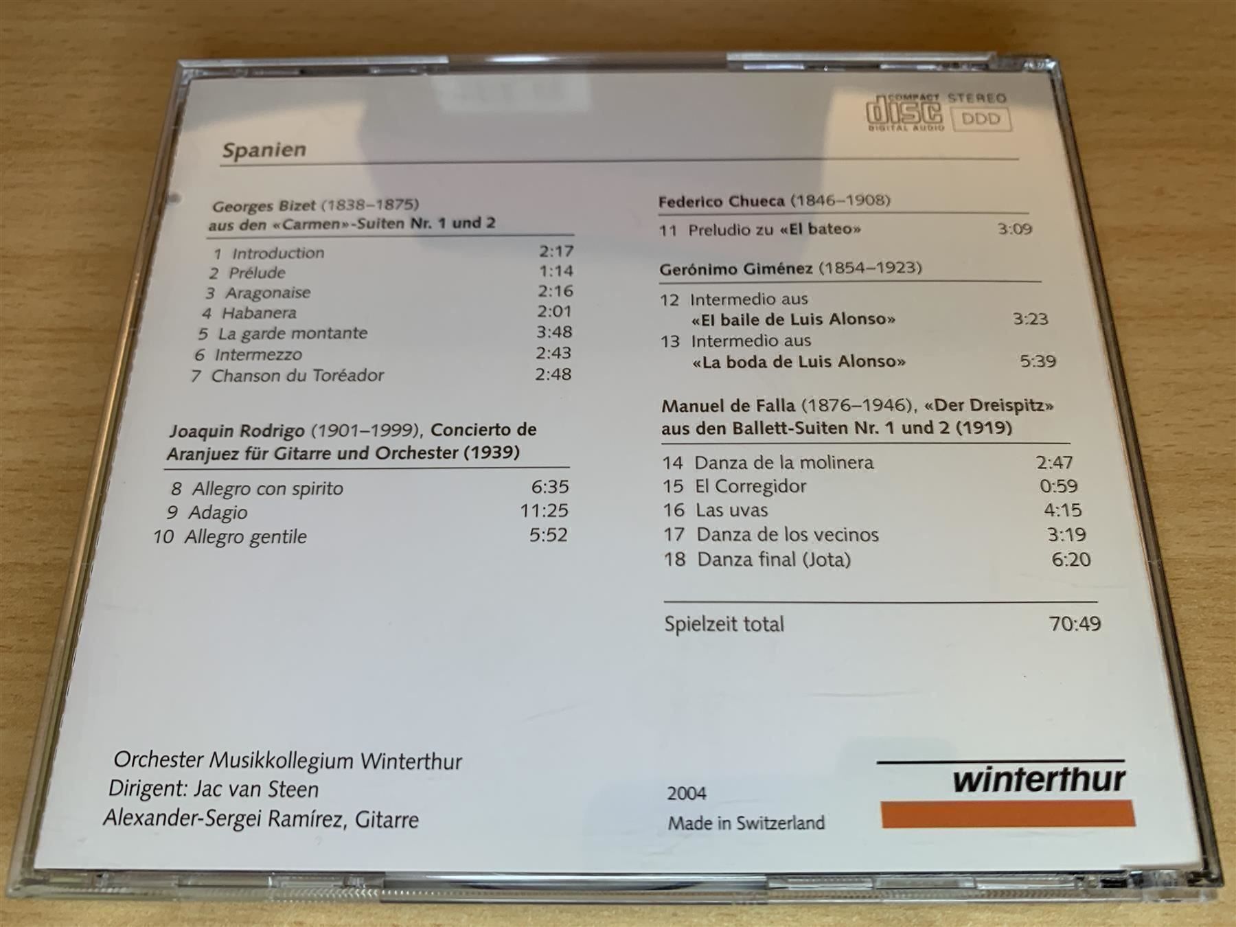 CD: Winterthur Jac van Steen Alexander-Sergei Ramírez Spanien – Usato da Rikon im Tösstal venduto da Alpenmutz 1