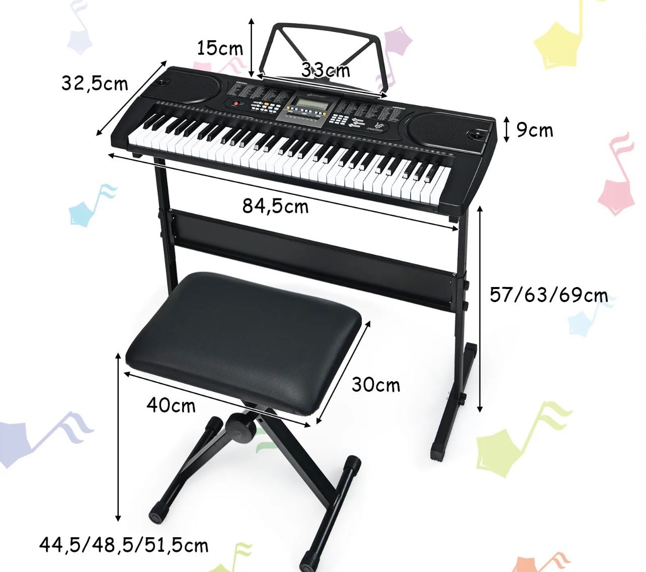 Musikinstrumente: + 61 Tasten Keyboard  E-Piano + Ständer kopfhörer – Neu und originalverpackt aus Amriswil von  9