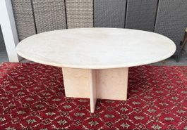 Vintage Travertin Esstisch Oval – 180 × 110 cm