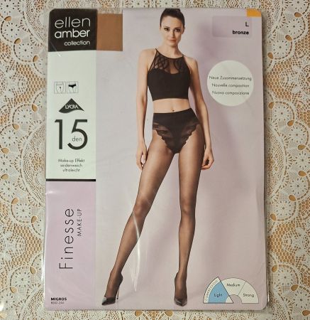 Ellen Amber Finesse Make Up 15den Strumpfhose Gr.L Bronze