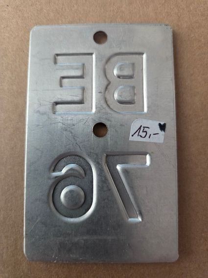Sachs Insegne: Velonummer BE 76 plaque Velo – Usato da Schenkon venduto da Uhu007 1