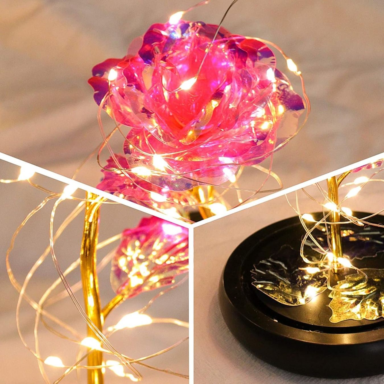 Ghirlande e barre luminose: Infinity Rose in Glaskuppel, LED-Lichterkette – Nuovo e nell'imballaggio originale da Nuglar venduto da SaleRitter 1