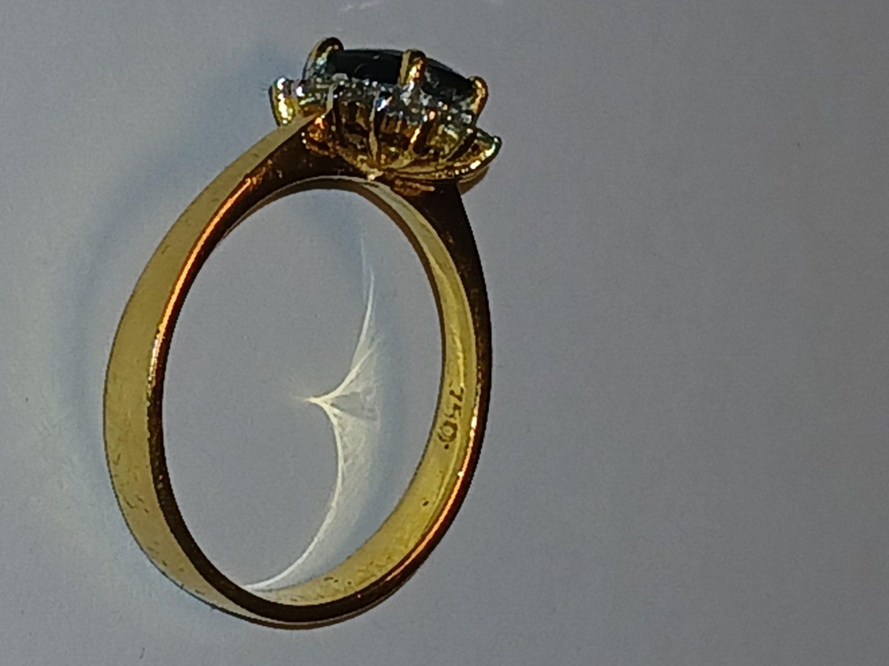 Anelli: Wunderschöner Goldring mit Saphir und Diamanten! – Usato da Jona venduto da Klbe 6