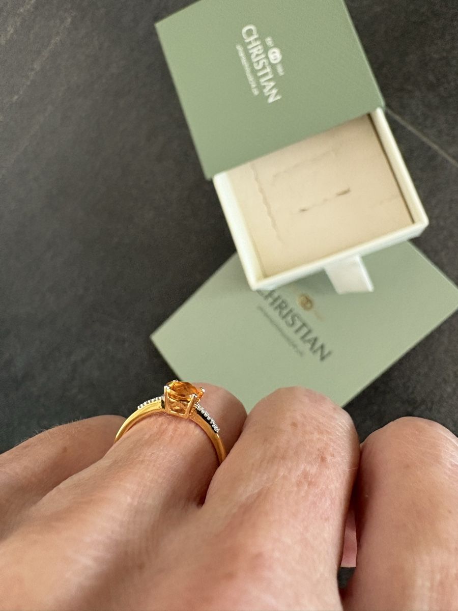 Anelli: Citrin/Diamant Ring GR52 Fabrikneu – Nuovo e nell'imballaggio originale da Fehren venduto da Frischki 5
