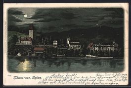 Litho Spiez / Thunersee, Teilansicht bei