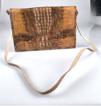 Hellbraune Krokodilleder Handtasche