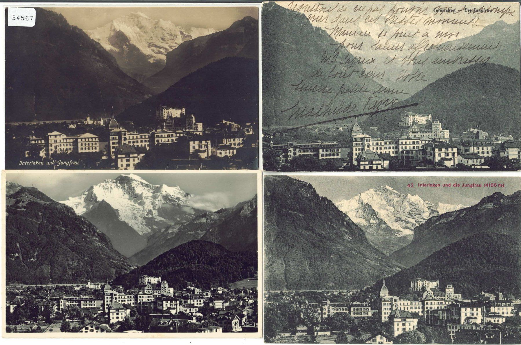 Cartoline postali: 4 AK - Interlaken – Usato da Ettingen venduto da Kartenplanet