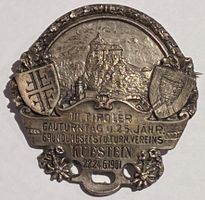ABZEICHEN - DISTINTIVO  III. Tiroler Gauturntag Gründungsfes