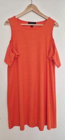 Robe orange vif style texturé taille 40