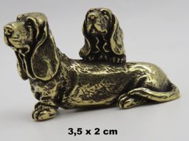 BASSET - Messing Figur - Dekoration - Neu - 3,5x2cm