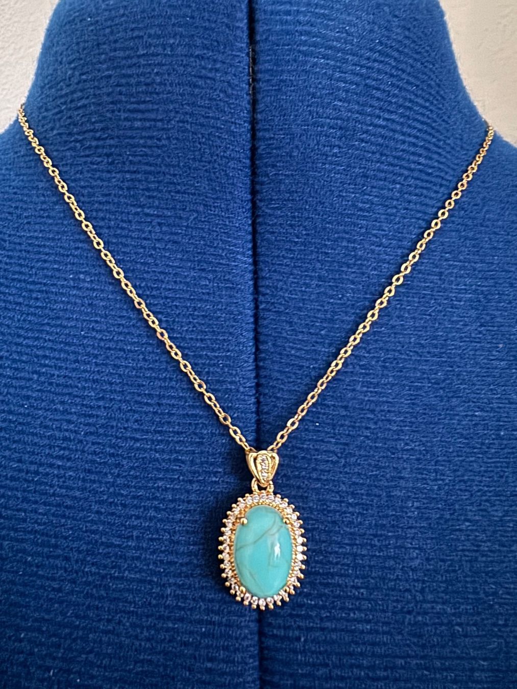 Catenine: Kette mit Türkis und Zirkonia – Nuovo (secondo la descrizione) da Dübendorf venduto da Sonibell