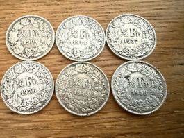50 Rappen /  1/2 Franken Silbermünzen