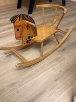 Schaukelpferd Holz bemalt Vintage Kinder ca. 1950