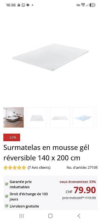 Materassi: Surmatelas neuf à vendre  – Usato da Lausanne venduto da Louizon2013