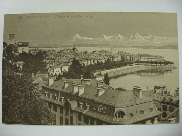 Cartoline postali: AK  Neuchâtel - L'Ecole et les Alpes – Usato da Gundetswil venduto da Egro01
