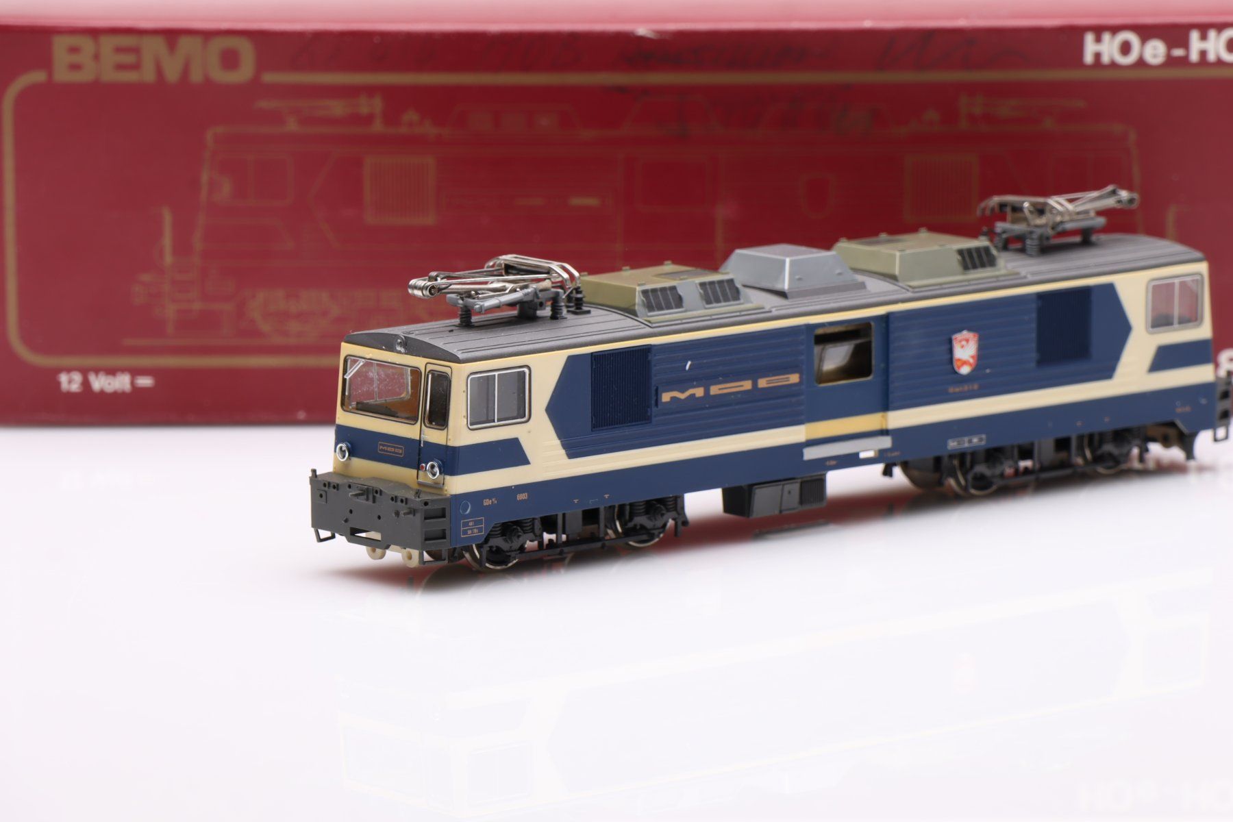 Bemo Modellini di ferrovie: Bemo 1280 302 MOB GDe 4/4 "SAANEN" DC, H0m – Usato da Ried (Muotathal) venduto da Modellbahn.swiss