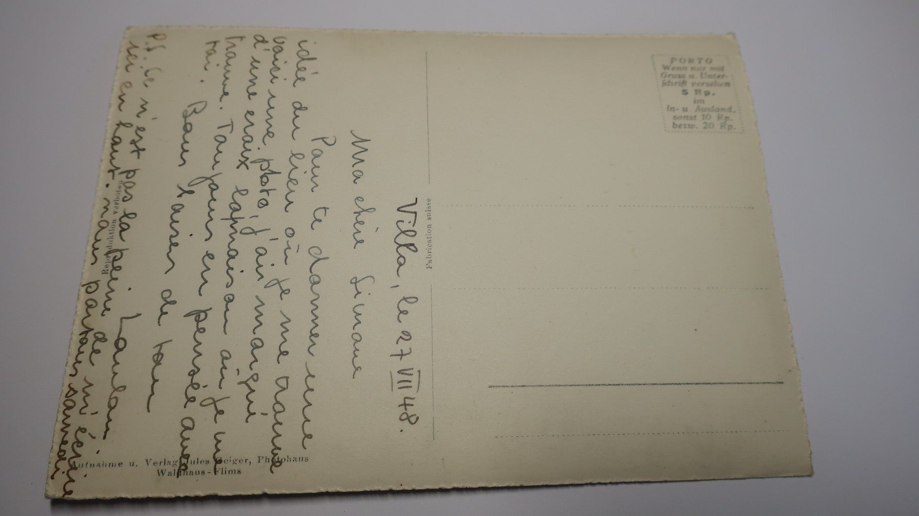 Cartoline postali: Villa mit Signinagruppe – Usato da Cormoret venduto da Pascalll2001 6