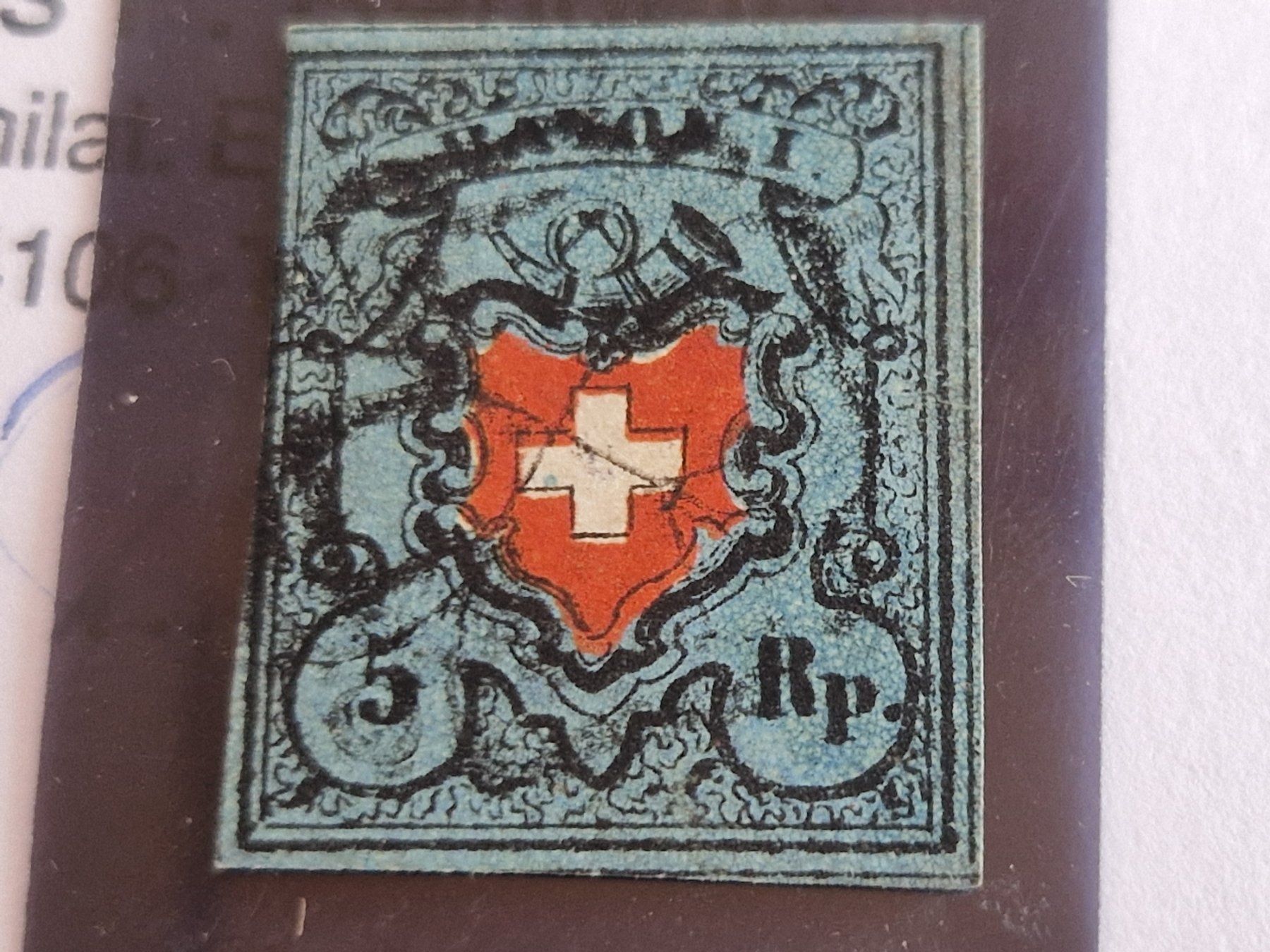 Tutti i francobolli: Rayon 15Ib, Type 24, Z-Rosette, Attest – Usato da Burgdorf venduto da Glossy01 1