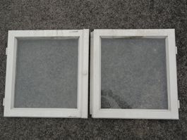 2 vintage Fenster Holz weiss