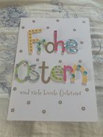 Osterkarte Frohe Ostern und viele bunte Ostereier