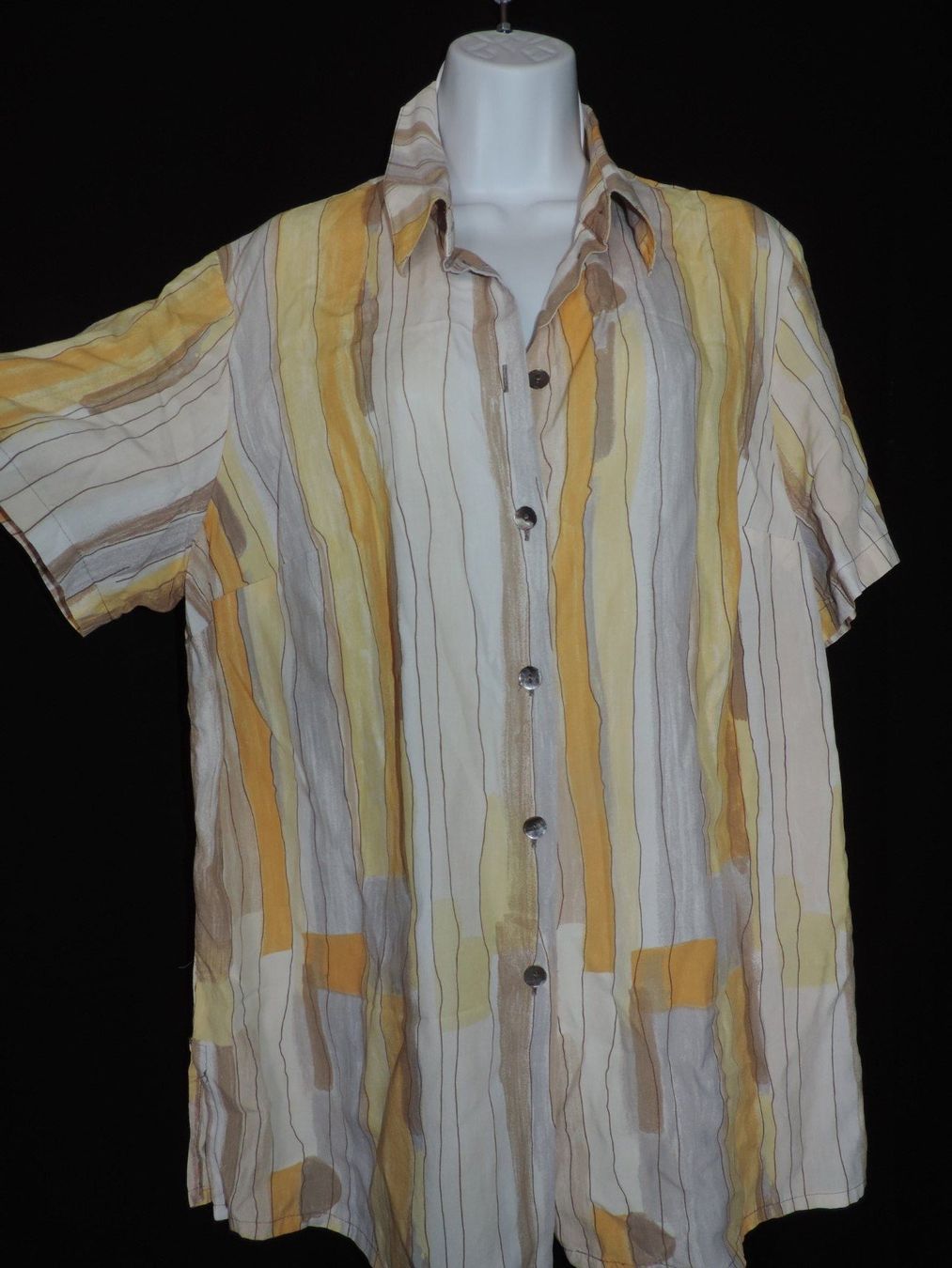 Blusen: chemise rayures jaune orange gris – Gebraucht aus Genève von Axelle333 2