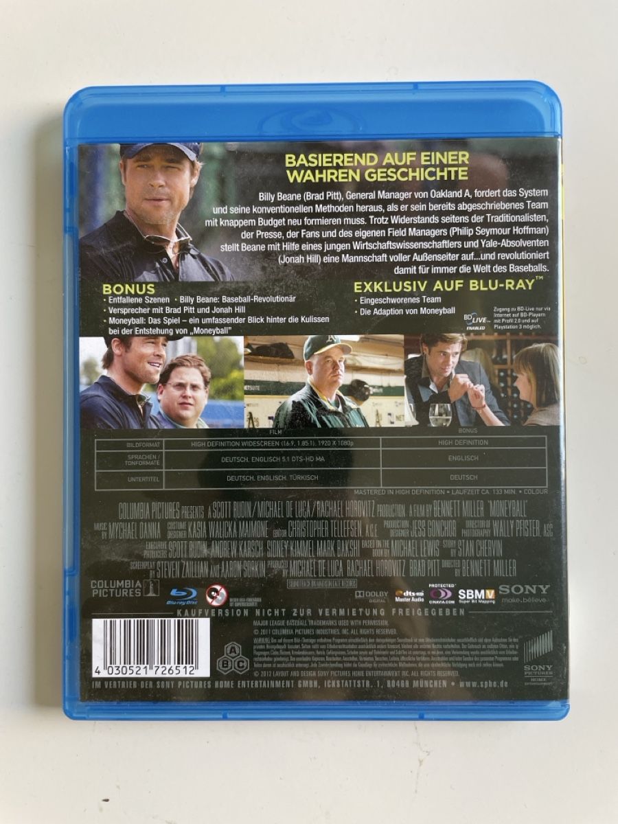 Tutti i DVDs: Moneyball - Blu-ray – Usato da Zürich venduto da Ali-Olmi 1