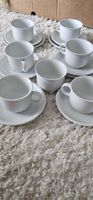  Set Thomas Porzellan, weiss, Kaffetassen Teller Unterteller