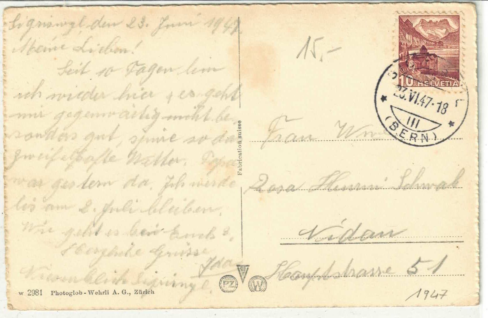 Cartoline postali: Blick vom Tschingel auf Sigriswil – Usato da Ettingen venduto da Kartenplanet 1