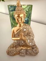 Hübsche Deko Buddha Glitzer goldig neu