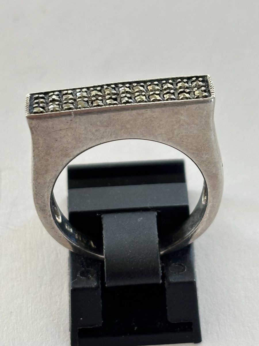Anelli: Silber Ring mit Markasiten 925 Sterling HVA – Usato da Langnau am Albis venduto da flusspflege 2
