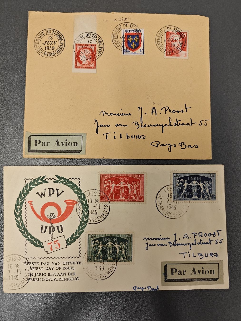 Alle Briefmarken: FDC Briefe mit Stempel Paris 1949-1975 – Gebraucht aus Wädenswil von alex-maxima 6