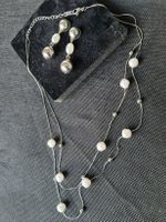 LOT SET COLLIER & OHRRINGE MIT PERLEN, AISI INOX