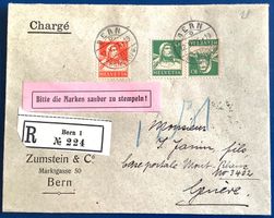 1925 / Schöner Zumstein R- Brief mit Zumstein Vignette