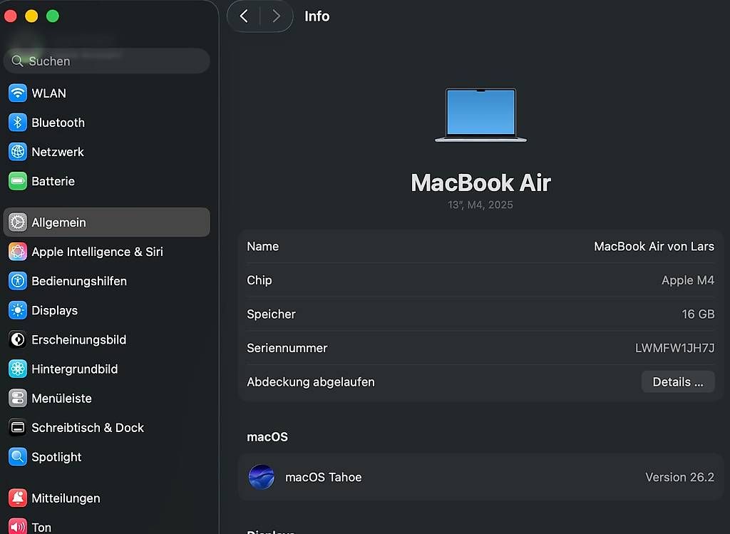 Apple Notebook: M4 Macbook Air 2025 - 256 GB, 13" – Usato da Nesslau venduto da lsc_fxt2 2