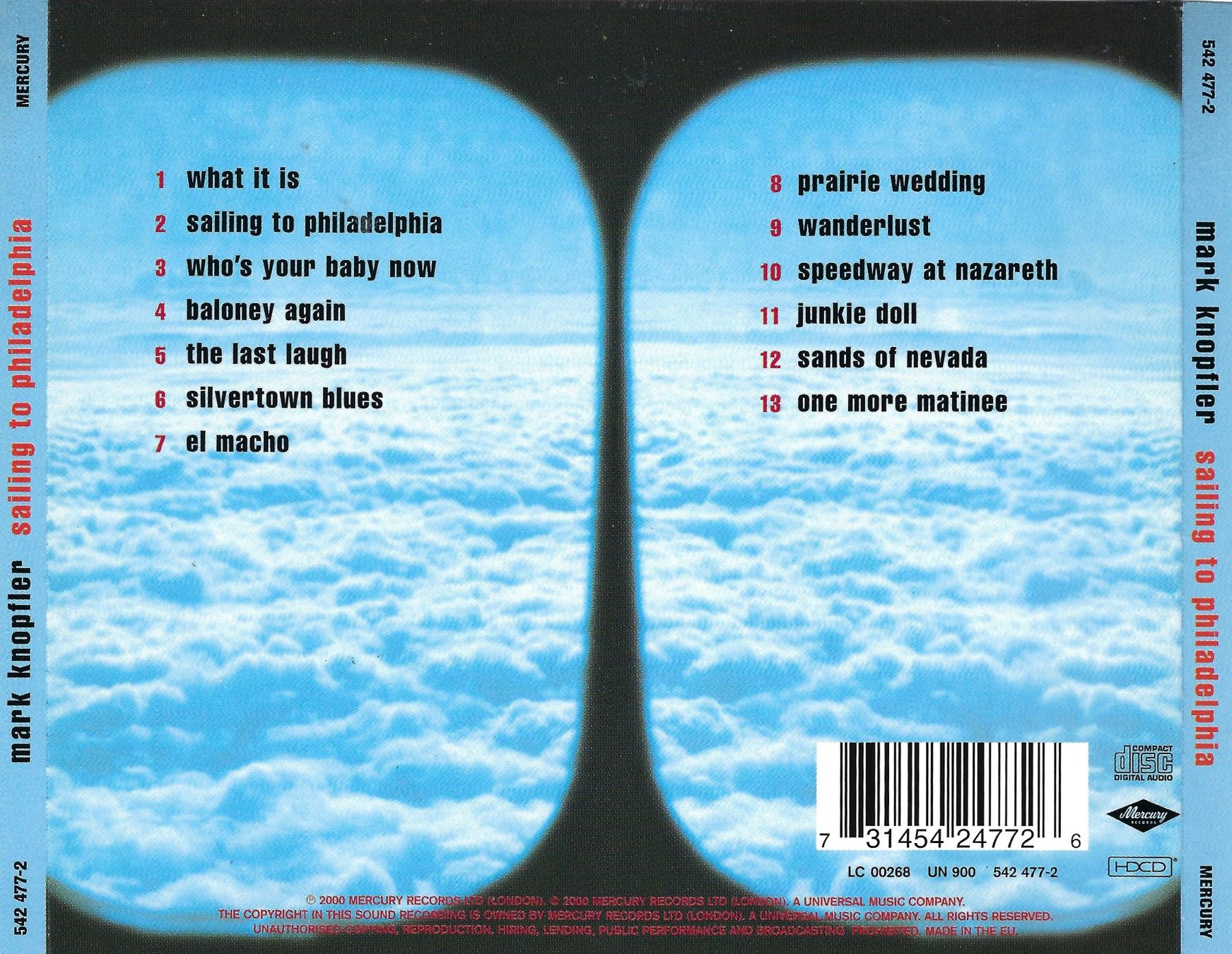 CDs: CD: MARK KNOPFLER - Sailing to Philadelphia – Gebraucht aus Rotkreuz von groeli69 1