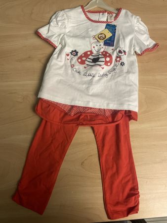 Süsses Mädchen Outfit Gr. 92 Marienkäfer Bio Baumwolle neu