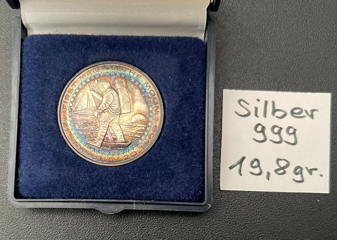 Alle Münzen: APOLLO 11 Silber Gedenkmünze – Gebraucht aus Frenkendorf von Yard-Sale-2000 1