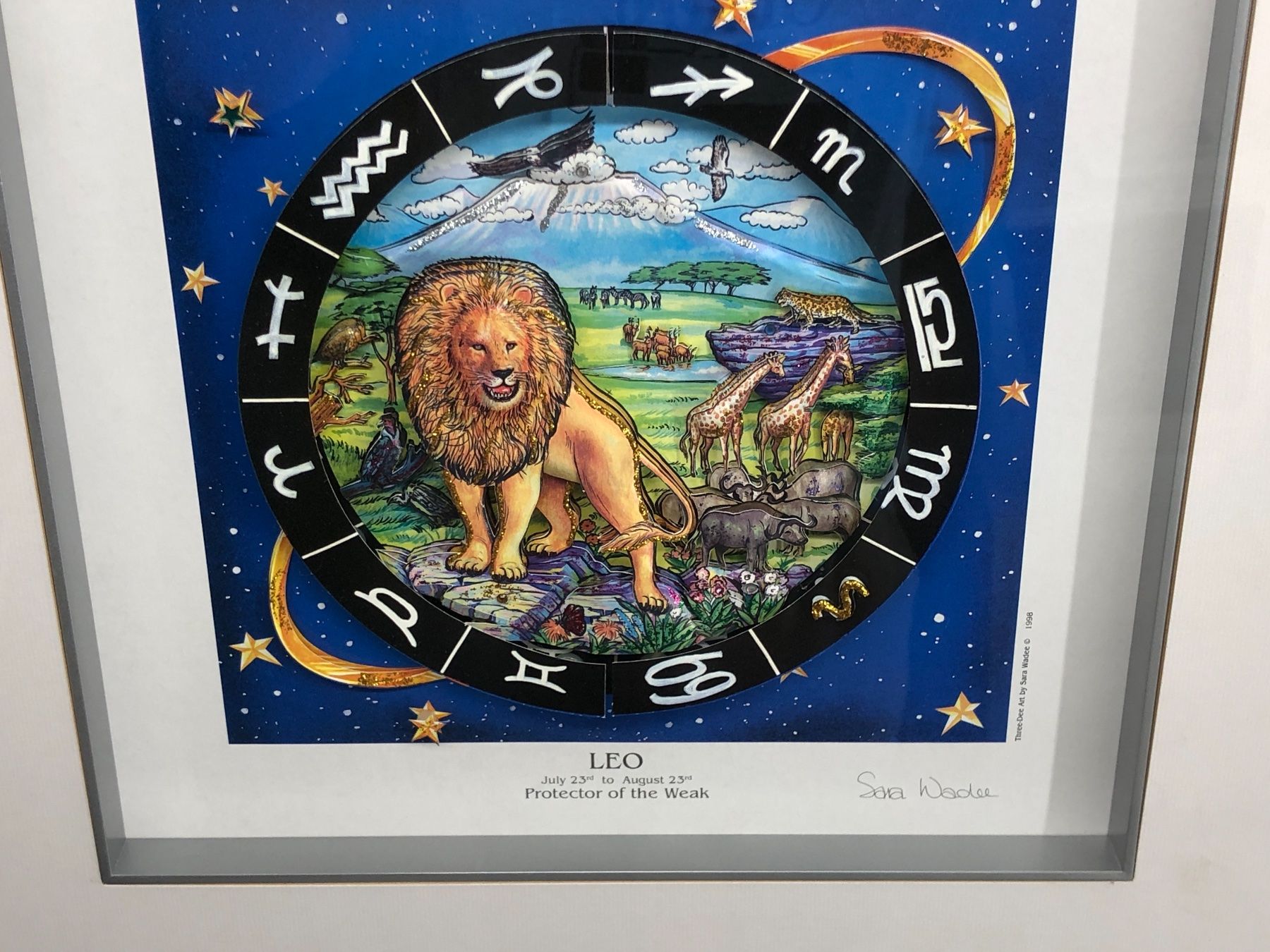 Dipinti: 3D Bild / Sternzeichen Löwe / 40x40cm - Silber – Nuovo e nell'imballaggio originale da Bergdietikon venduto da Garak 3
