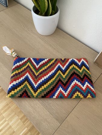 Handmade Colorful Zigzag Clutch Bag - Summer Ready!