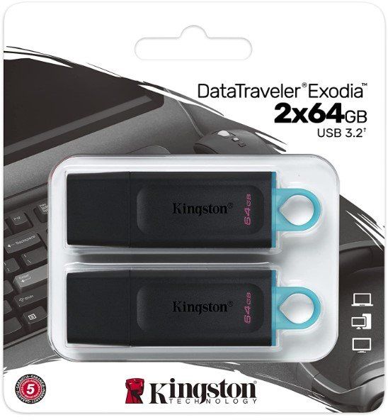 Kingston DataTraveler Exodia S USB-Stick 64GB - USB 3.2 Gen 1 Schwarz