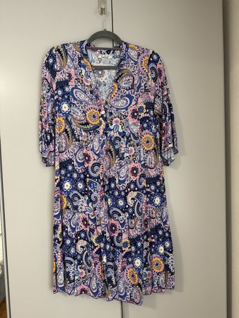 Viskose Kleid Made in Italy, Gr.One Size Sommerlich & Leicht