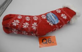 Hüttensocken Kuschelsocken, Gr. 35-38, rot, Nr. Q6