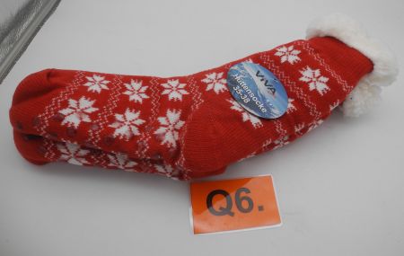 Hüttensocken Kuschelsocken, Gr. 35-38, rot, Nr. Q6