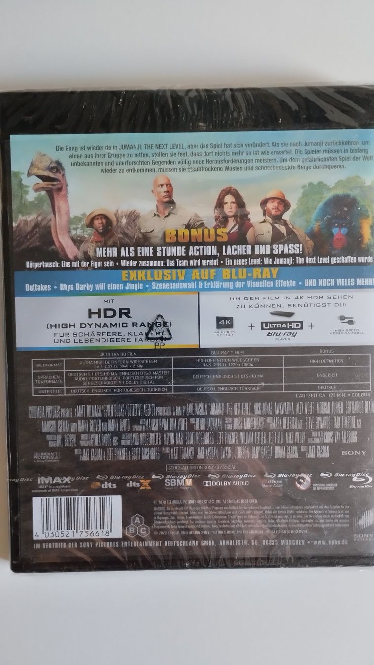 Tutti i DVDs: JUMANJI - THE NEXT LEVEL 4K + BLU-RAY OVP – Nuovo e nell'imballaggio originale da Basel venduto da Bal-Sagoth 1