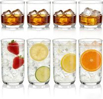 Trinkgläser 8er Set 420 340 ml Highball Whiskey Cocktail PET