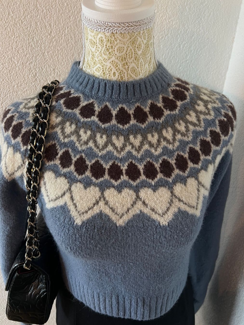 Pullover & Sweatshirts: Tally Weijl blue and white heart patterned sweater – Neu (gemäss Beschreibung) aus Otelfingen von houseofstae 2