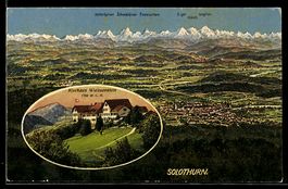 AK Solothurn, Panorama mit Kurhaus Weissenstein