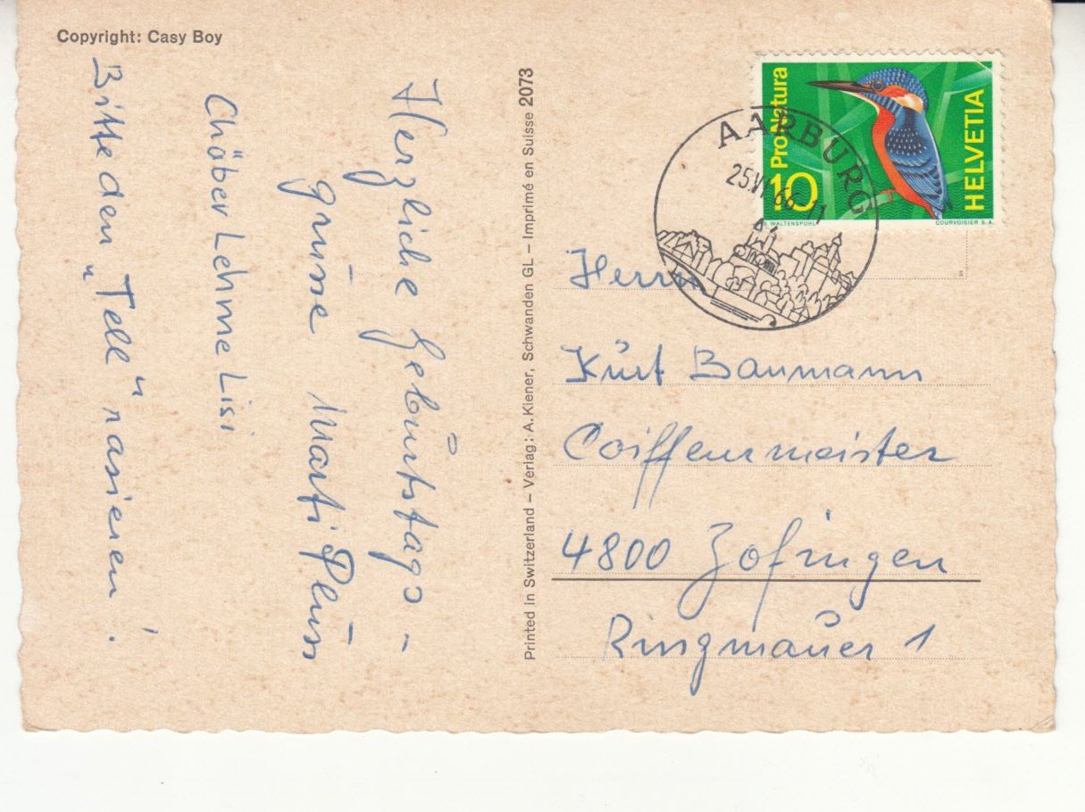 Cartoline postali: Humorkarte Kiener 2073, 1966 – Usato da Bürglen TG venduto da StampGraf 1