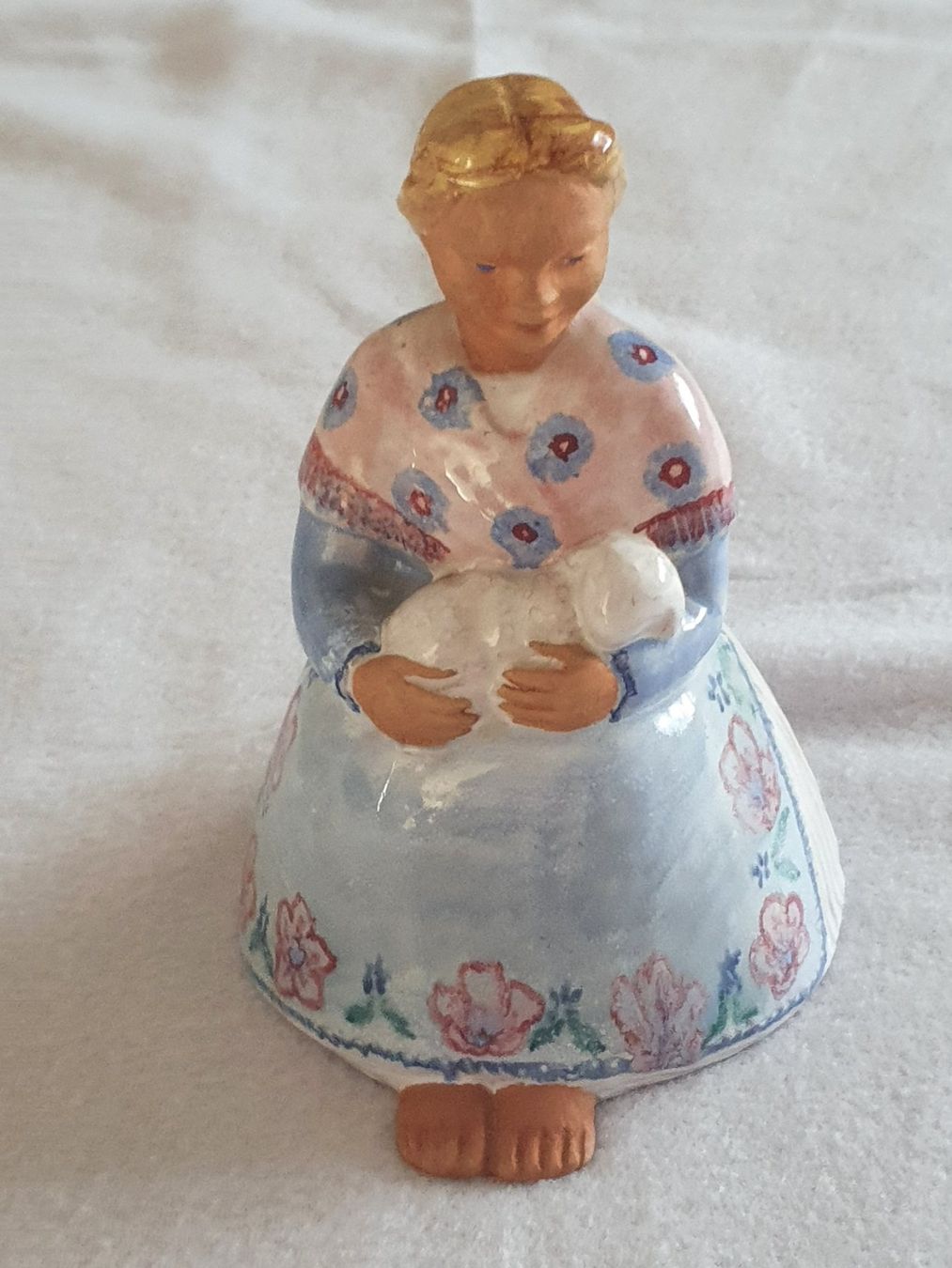 Statuette: Wunderschönes handgefertigtes Mädchen aus Ton / Ton - Figur – Usato da Abtwil AG venduto da MaVo.0710 2